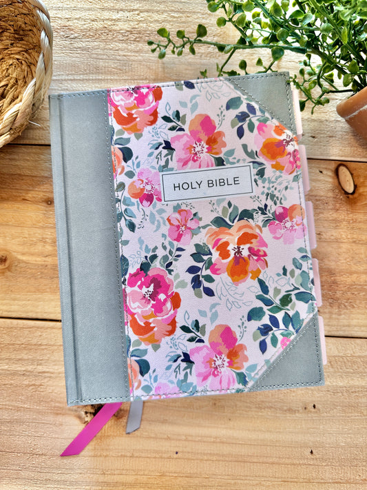 KJV White Floral Journal Bible