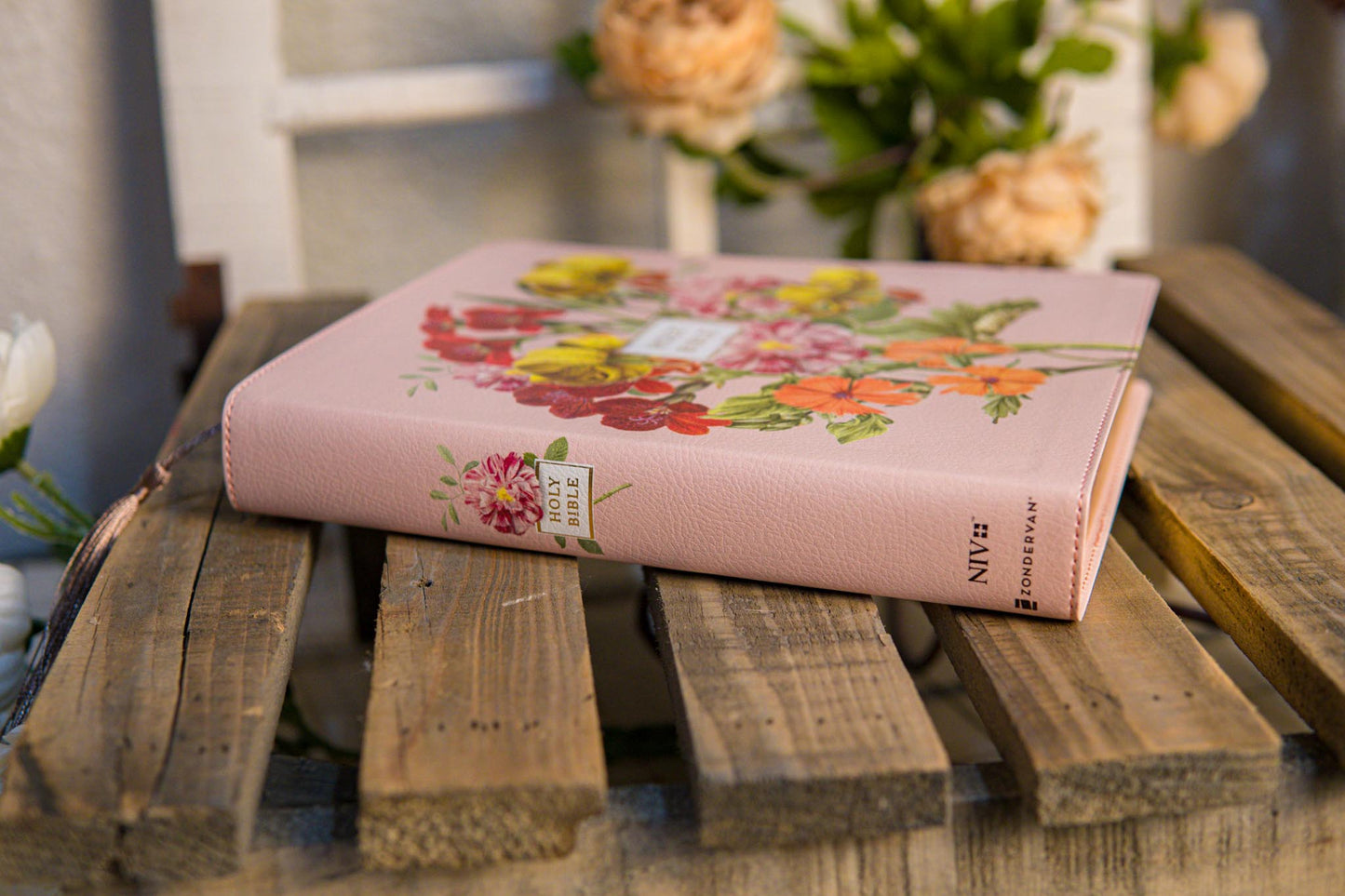 NIV Artisan Pink Floral Bible