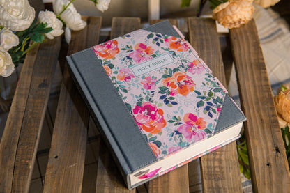 KJV White Floral Journal Bible